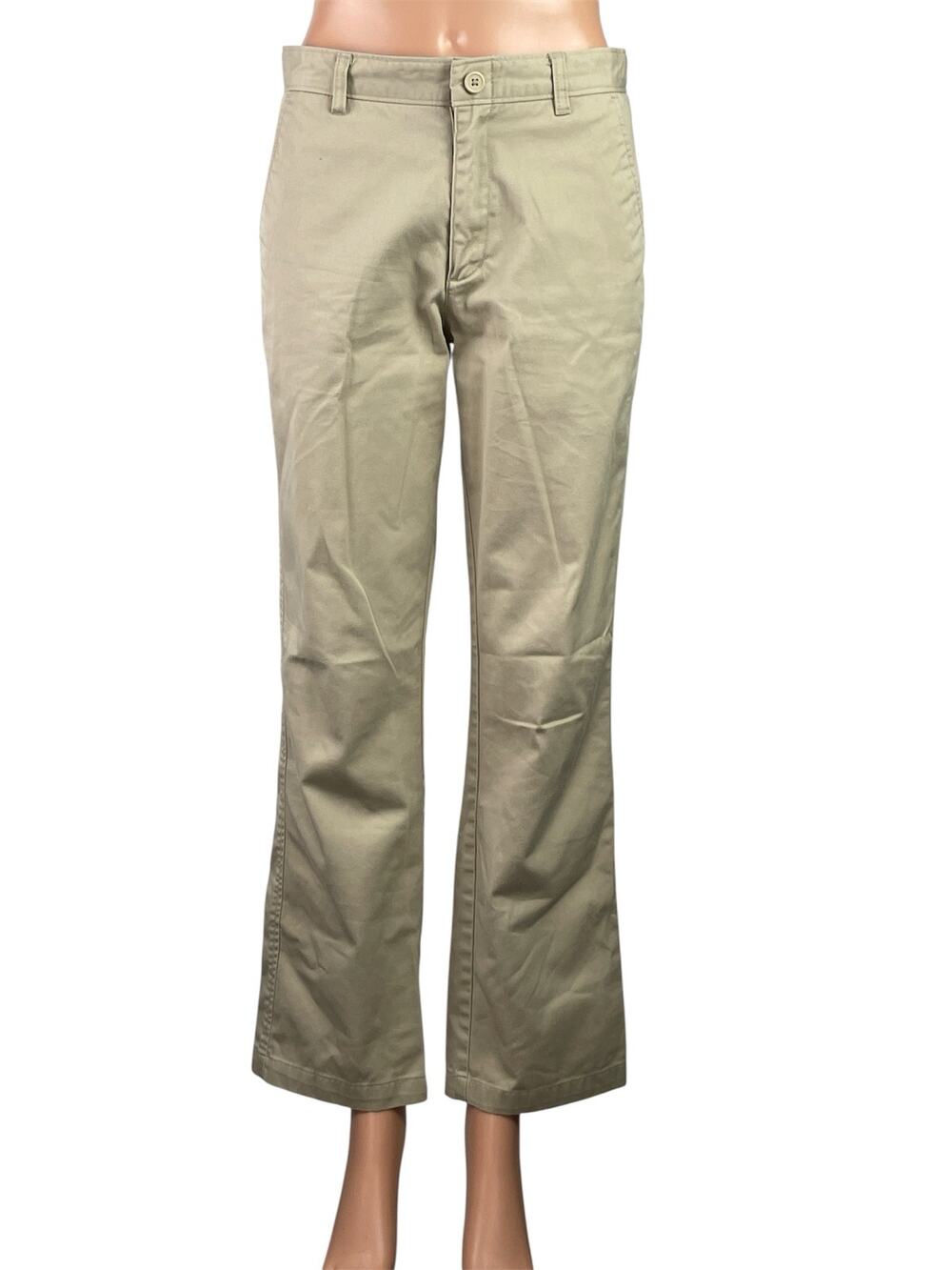 Tommy Hilfiger Women Beige Khaki High Rise Flared Bootcut Trousers Pants Size 18